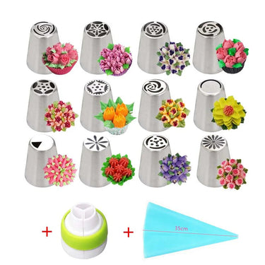 14pc Stainless Steel Russian Piping Tips
